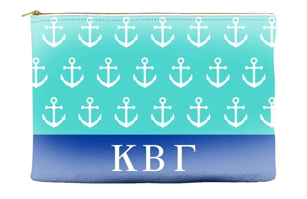 Kappa Beta Gamma Anchors Teal Cosmetic Accessory Pouch Bag for Makeup Jewelry & other Essentials