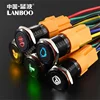 LANBOO 12V 24V illuminated customized logo symbol momentary metal push button switch