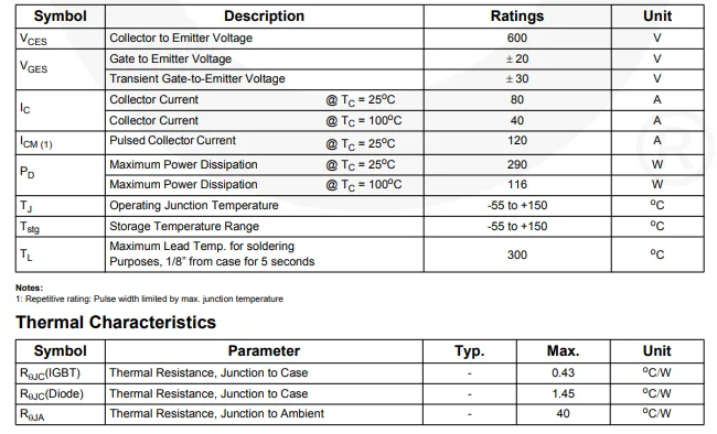 40n60 Transistor Fgh40n60 Transistor Fgh40n60ufd Igbt 40n60 Original To ...