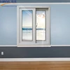 Office interior rectangular safety lock pvc sliding window with grill design