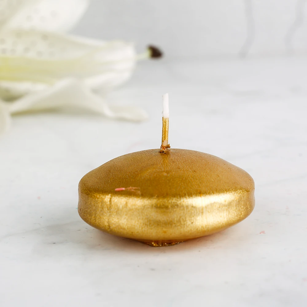 Cheap Big Size Golden Decorative Water Activated Floating Tealight