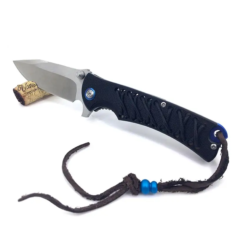 Multi Color Pocket Knife 9cr18mov Steel Reinforced Rope In Black & G10