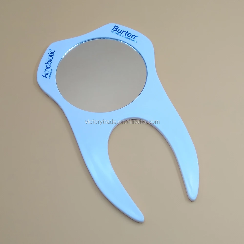 Vmg09 Wholesale One Side Plastic Detal Tooth Shaped Hand Held Mirror