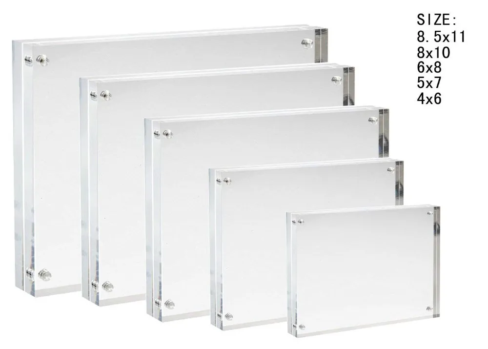 Acrylic Picture Photo Frame 5x7 Inches Double Sided Frameless