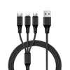 3A 1.2M new products 3 in 1 charging cable fast charge usb cable to micro type c for iphone multi charger