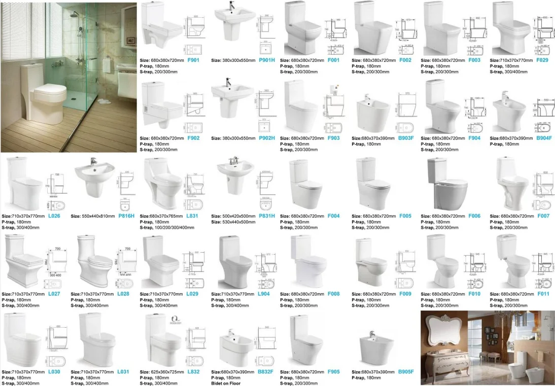 Ceramic Toilet Sink Combination P Trap Two Piece Water System Toilet