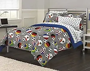 Buy 5 Piece Boys Grey Soccer Fever Comforter Twin Set Stylish