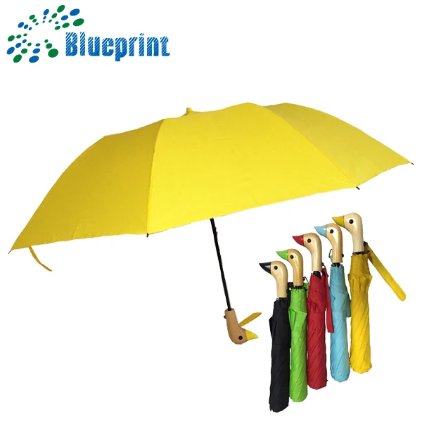 Two Folded Customer Wood Duck Animal Head Handle Umbrella Buy Animal Head Handle Umbrella,Wood