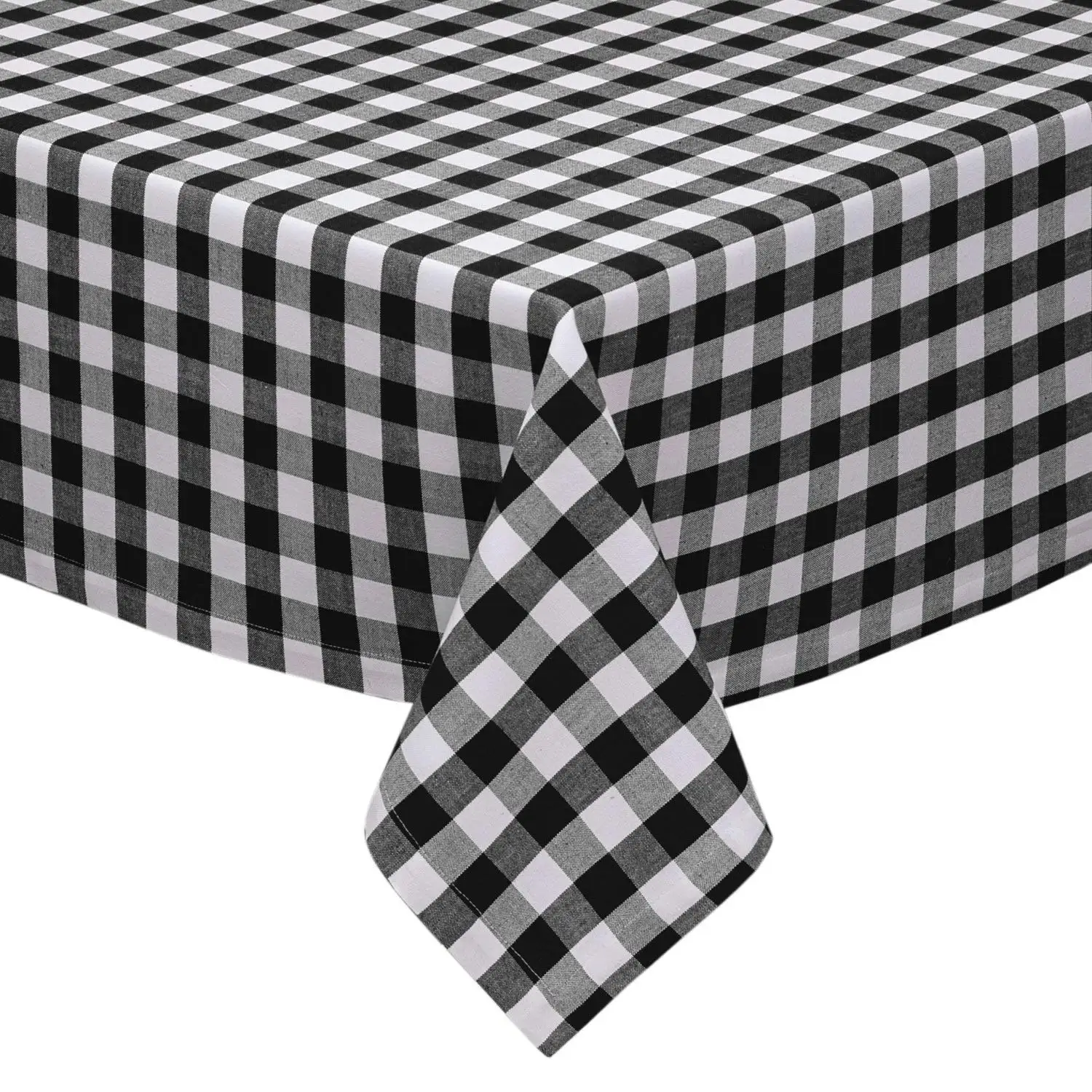 black and white plastic tablecloth.