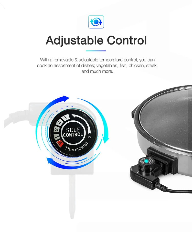 Hot Sale Factory Round Electric Cooker Frying Pan 1500w Buy Electric Pan,Round Frying Pan