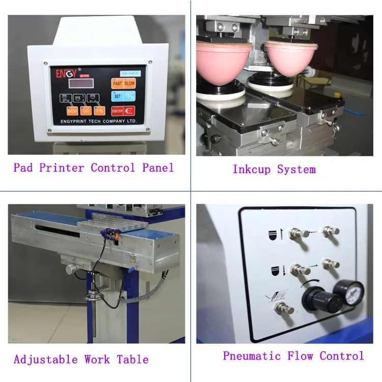 Single color flatbed ink cup manual pad printing machine