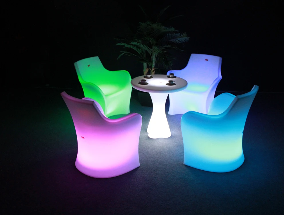 Illuminated Glow Led Plastic Lighted Chair Rotomolding Led Furniture ...