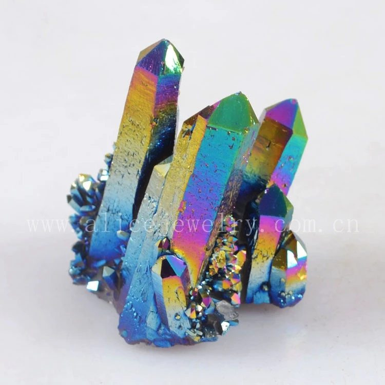 Rainbow flame aura quartz