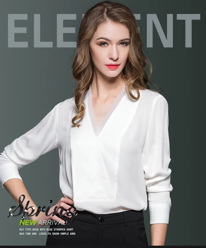 camisa seda blanca mujer