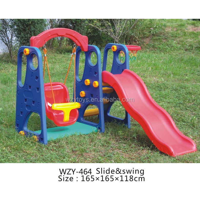 plastic slide and swing