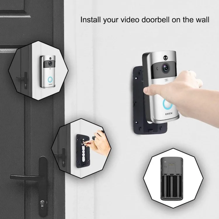 Eken V5 Smart Wifi Video Doorbell Camera Visual With Chime