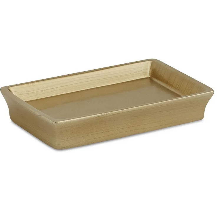 Hotsell Custom Brushed Gold Printed Poly Resin Bathroom Soap Dish