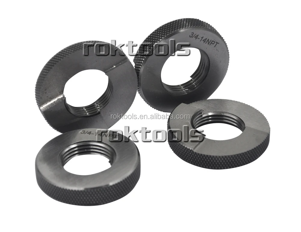 ROKTOOLS ANSI 1/214 Go and NO Go Pipe Thread NPT Ring Gage, View Ring