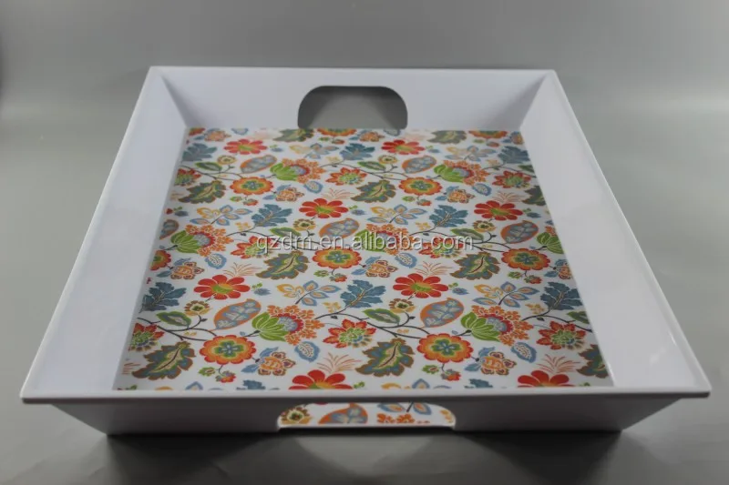 Cheap 20"Melamine Tray With Handle , Big tray