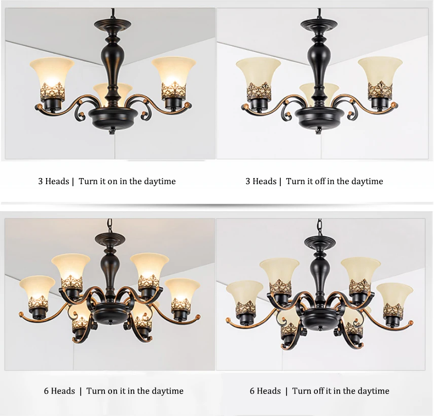 Wholesale 6 8 10 heads modern hotel wrought iron ceiling glass flower crystal pendant chandelier classic