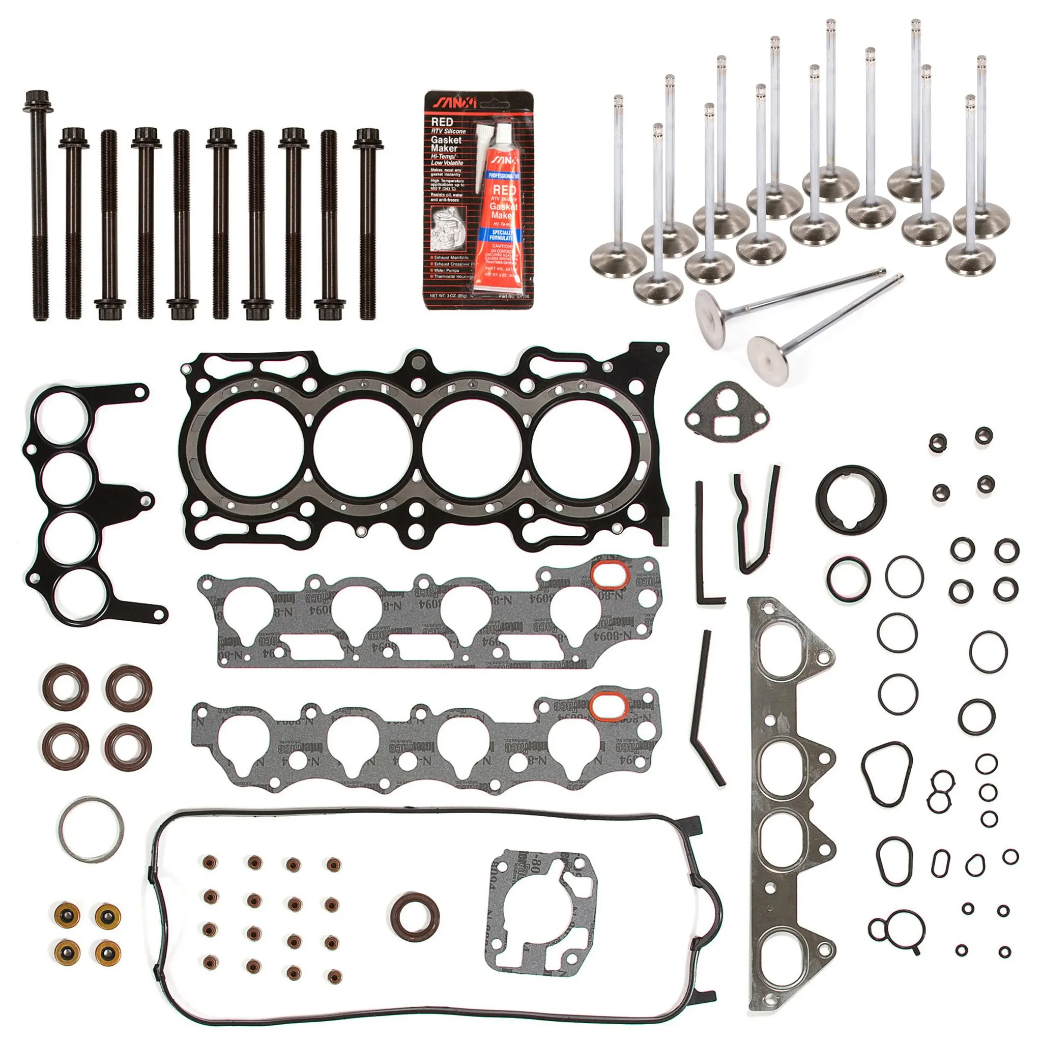 Get Quotations · Evergreen HSHBIEV4010HP Head Gasket Set Head Bolts High Performance Intake Exhaust Valves Fit Honda Acura Isuzu