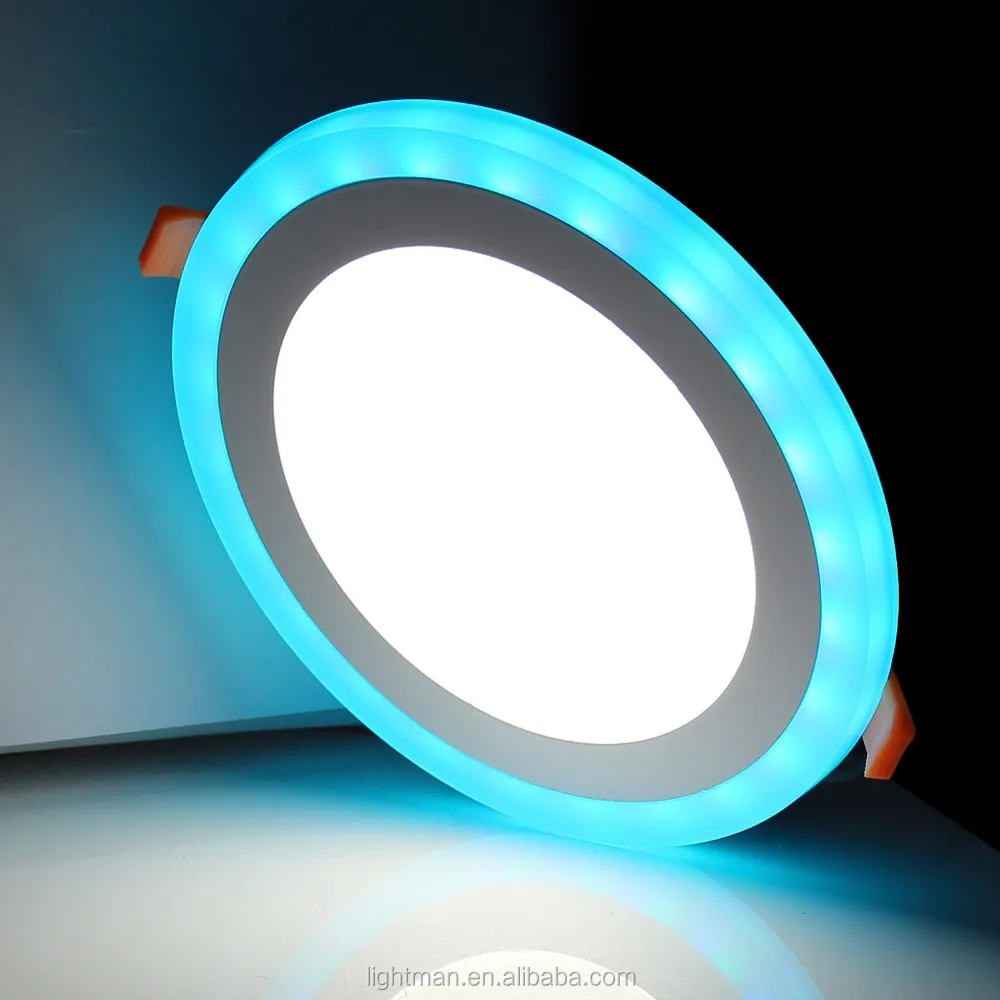 Round Double Color Led Panel Downlight Dual Color Ultra Thin Small Led