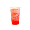 Custom printed clear transparent disposable PP plastic cup with lid