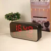 fashional style design desktop mirror panel chord music alarm digital LED clock calendar