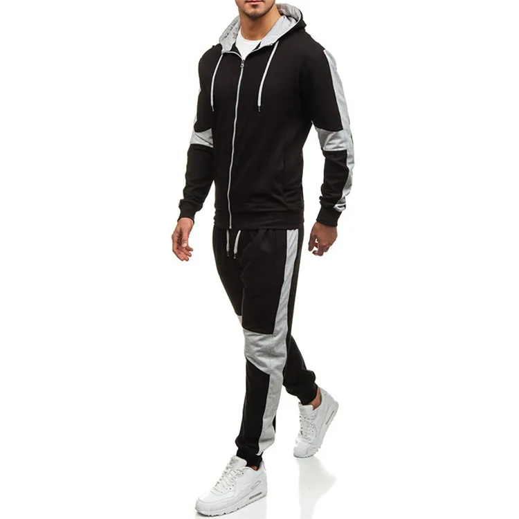 Wholesale Custom Casual Long Sleeve Set Zip-Up Sport Tracksuit For Men