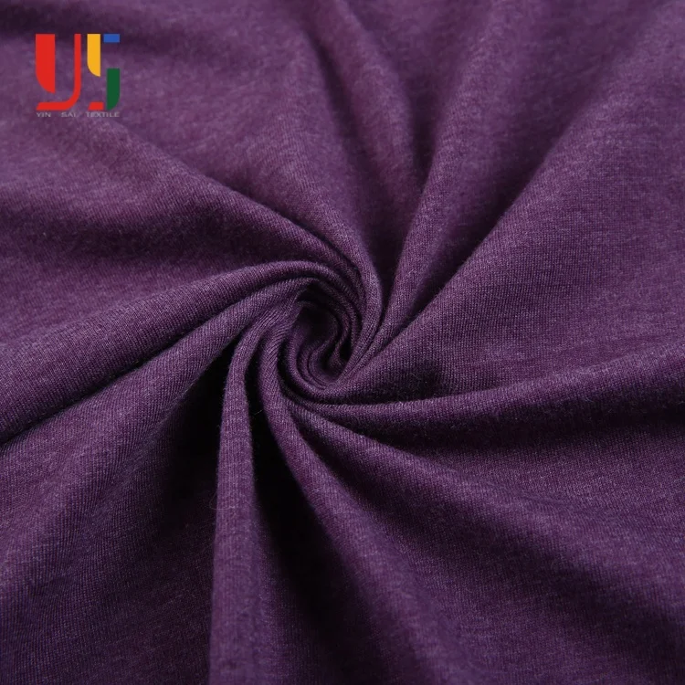 Purple Printed Cotton Polyester Elastane Dress Cvc Jersey Fabric For