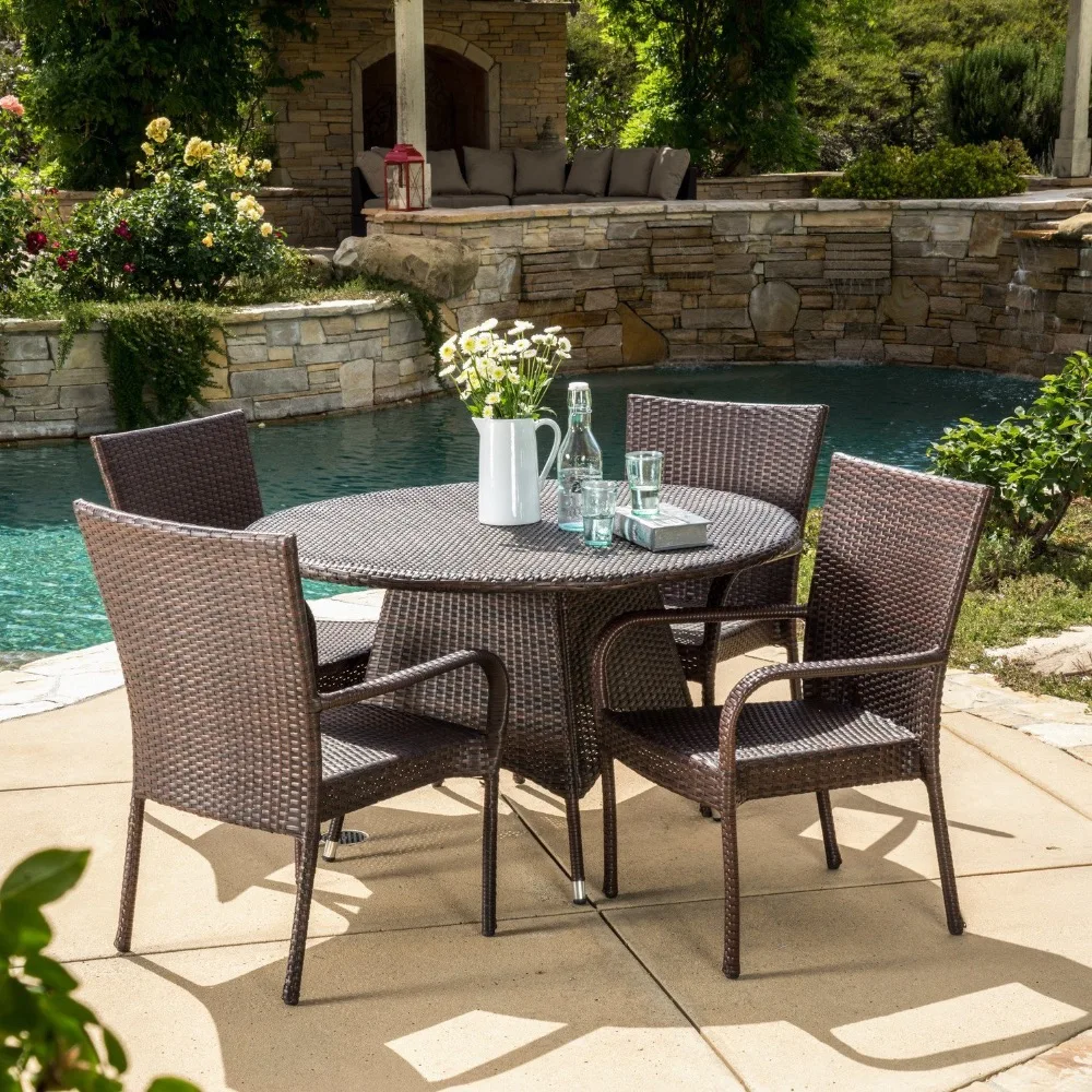 5 piece outdoor patio <strong>dining</strong> set table and chair   buy garden