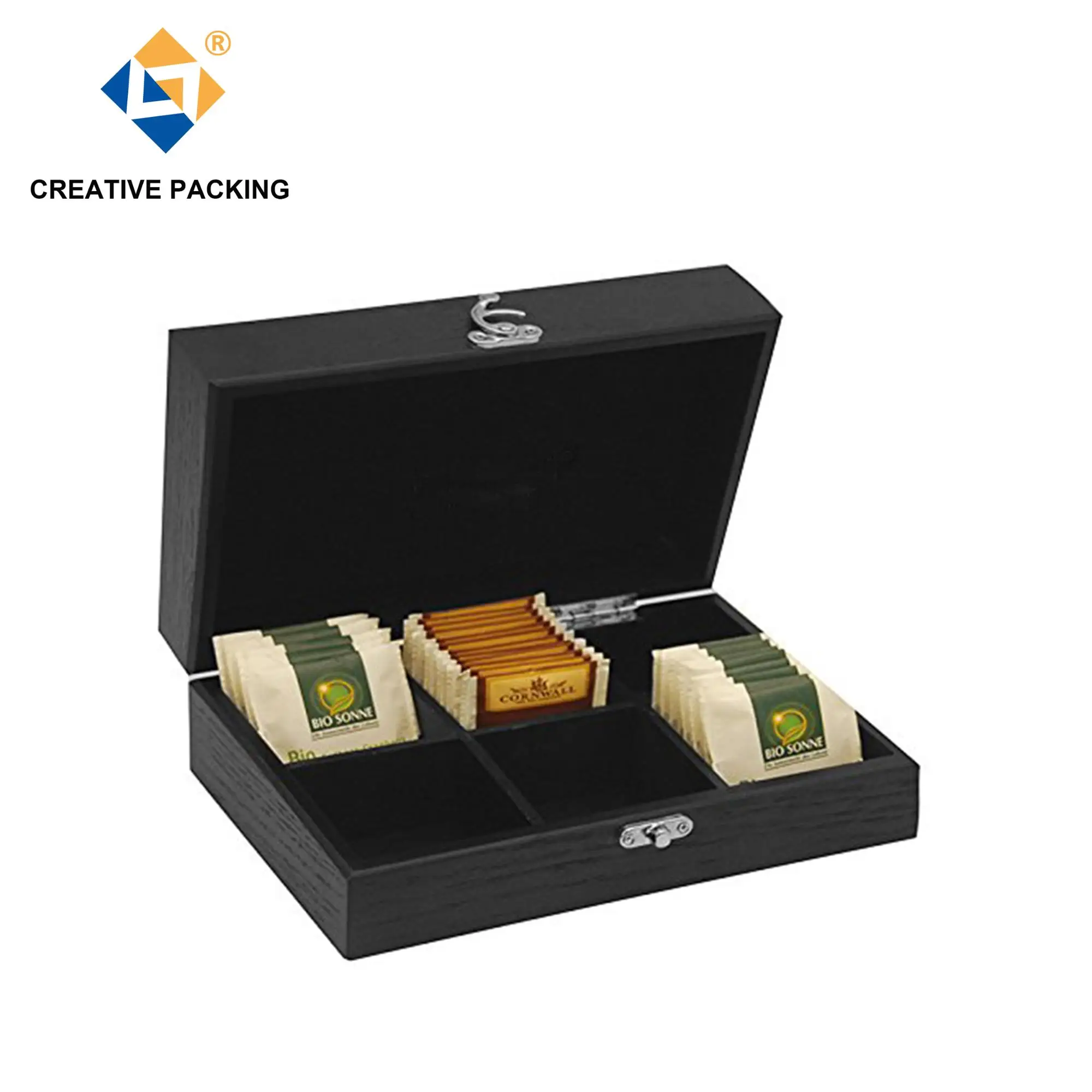 Wholesale Luxury Wooden Tea Bag Storage Box Wood Gift & Craft Mdf Uv