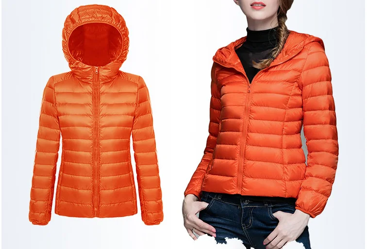 Hot In North America Slim Fit Red New Packable 90/10 Duck Women's Down