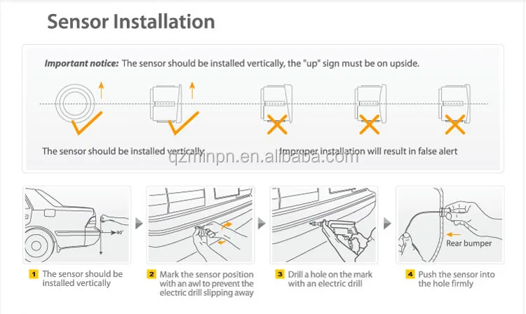 4.3'' Monitor Hanging Rearview Camera Voice Parking Sensor Visible