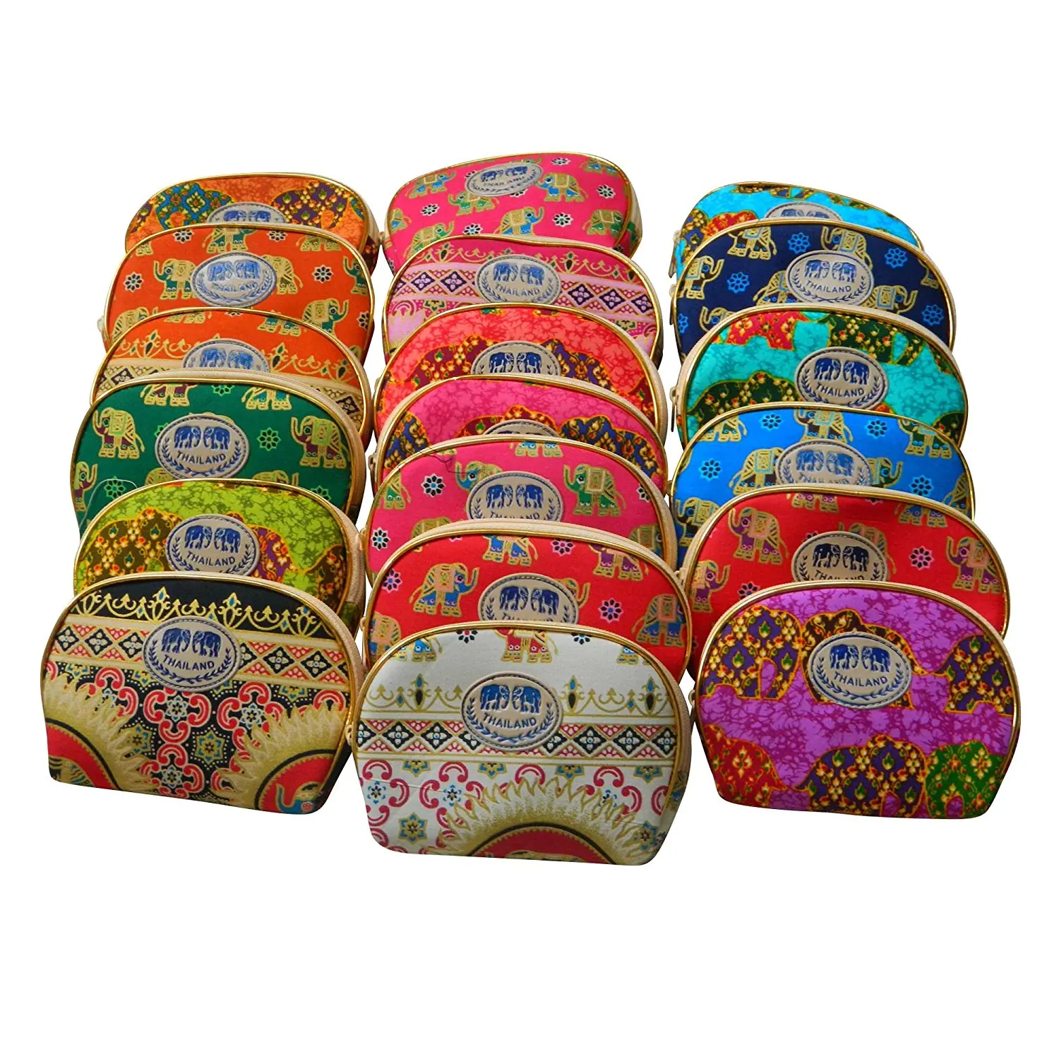Thai Made Elephant Pattern Cosmetics Bag (Various Random from Picture)