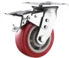 5 inch Heavy duty PU caster wheel swivel breaking