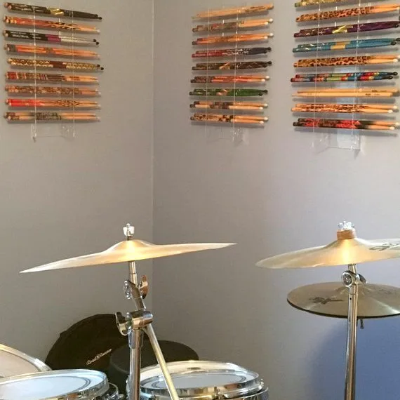 Clear Wall Mounted Drum Stick Display Rack Drum Stick Holder Drumstick