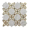 Spanish tiles thassos white and shell waterjet marble mosaic Stone,White Waterjet Marble Mosaic Tile,Marble Mosaic