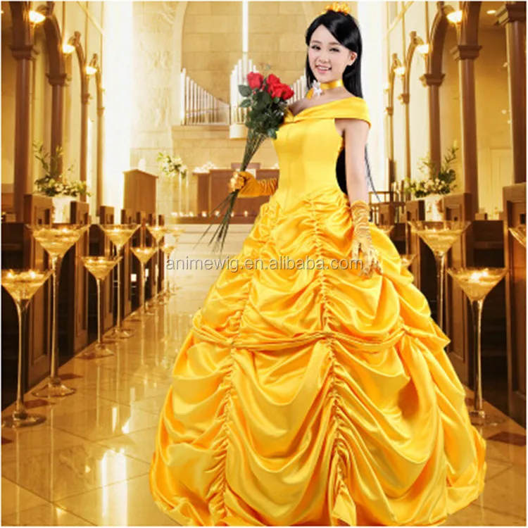 belle yellow dress cartoon