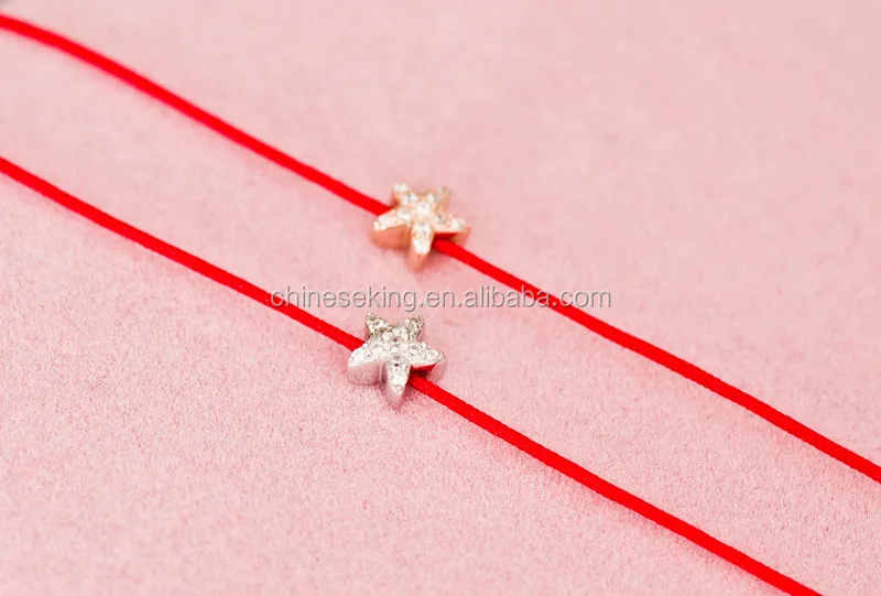 Silver Heart Charm Silk Cord Bracelet Adjule Red String Silver Heart Charm Silk Cord Bracelet Adjule Red String Friendship For Promotion