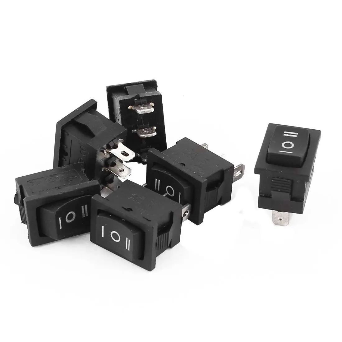 uxcell 6 Pcs AC 250V/6A AC 125V/10A 3 Terminals ON/OFF/ON SPDT Rocker Switch
