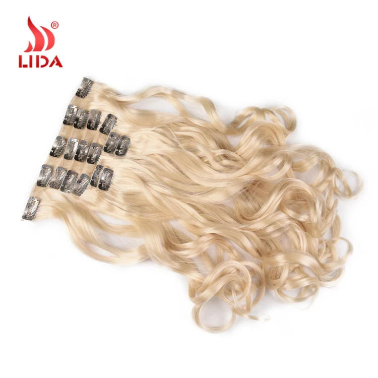 Darling Curly Blonde Clip In Hair Extensions Hairpieces 20inch 613