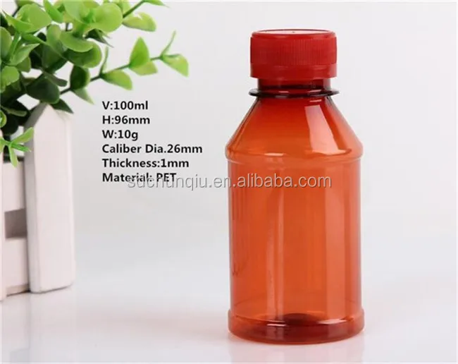 Empty 100ml Plastic Iodine Liquid Medical Bottle With Screw Cap,Syrup