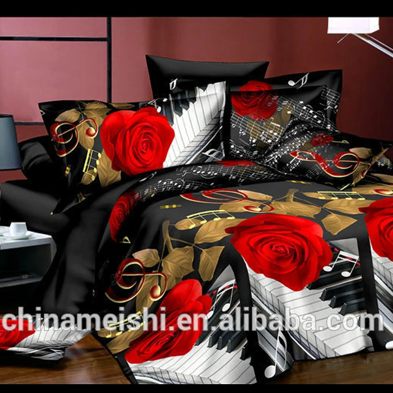 New Design 3d Rose Luxury 4 Pcs King Bedding Sets Duvets Cover Bed