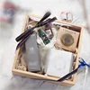Cocostyles custom unique quadrate wooden gift box with lucid lid for chic wedding party event and white valentine's day gift set