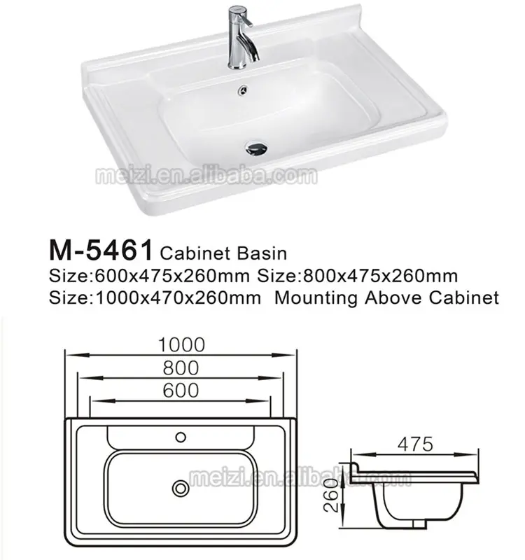 Bathroom vanity cabinet ceramic commercial hand wash basin