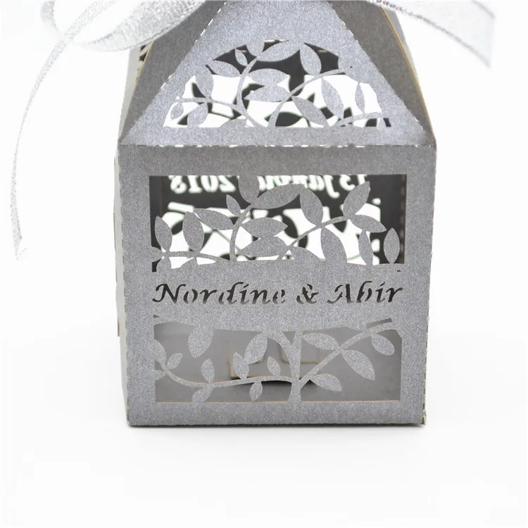 me<em></em>tallic paper leaves laser cut indian wedding return gift box small