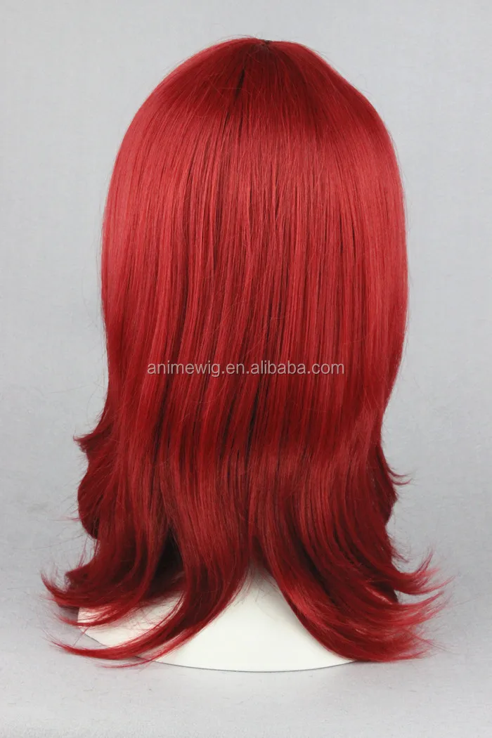 High Quality 55cm Medium Curly Naruto Wig Cosplay Uzumaki Karin Wine