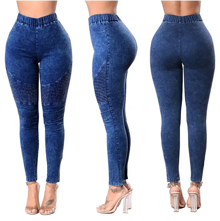 Custom High Waist Women Jeans Pants Skinny In Dark Blue - Buy Women ...