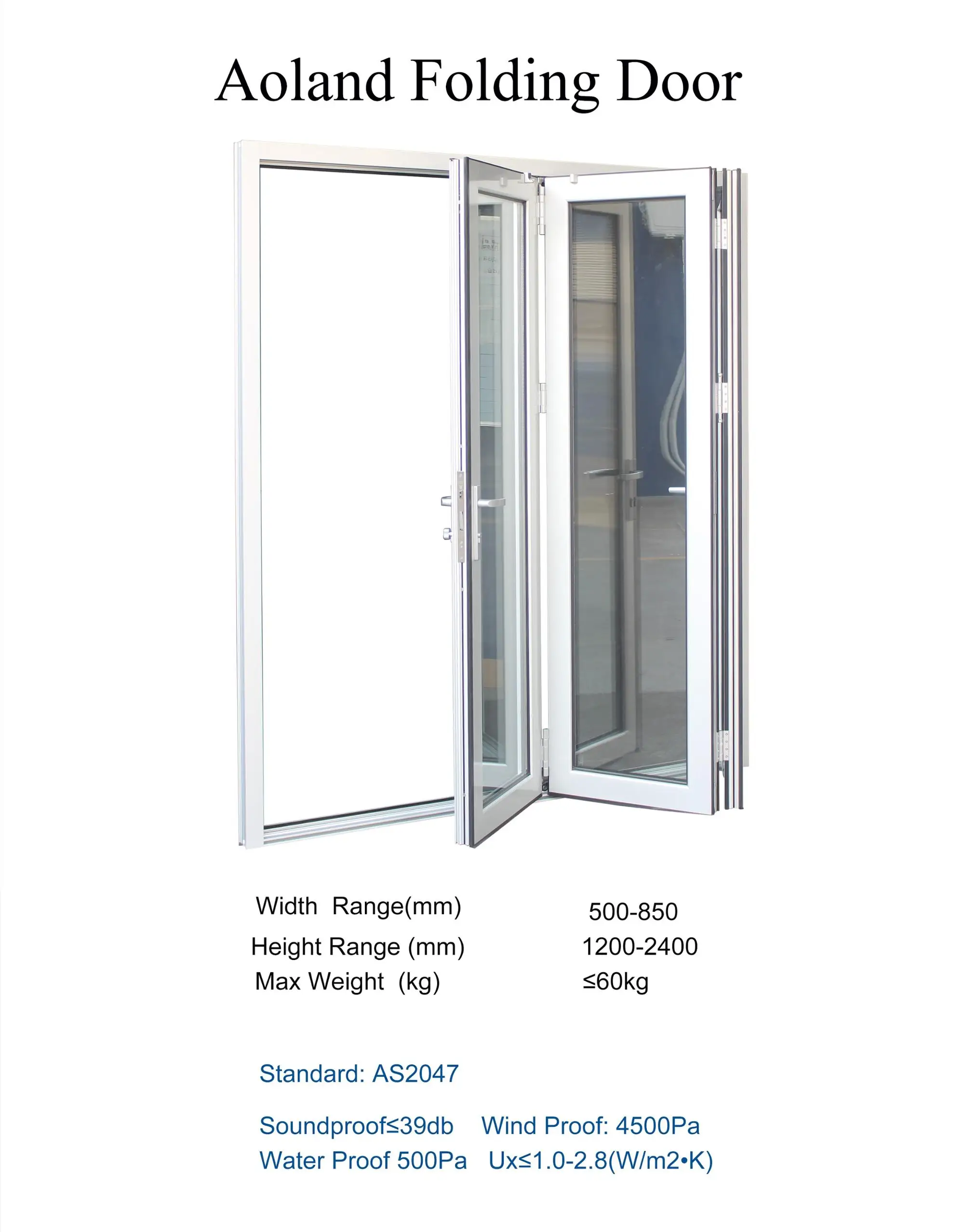 Customize soundproof bifold doors window for bathroom